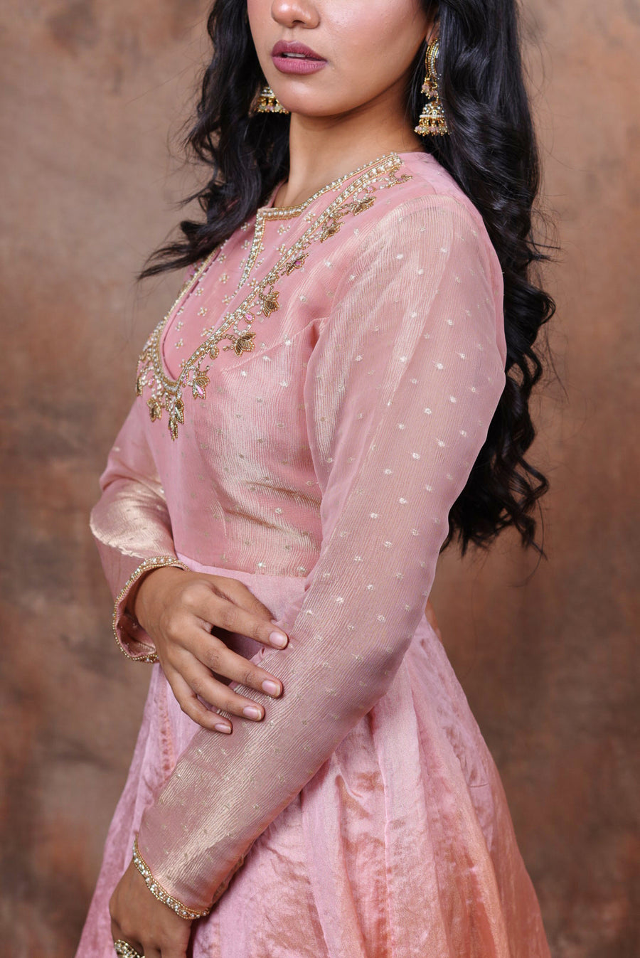 Blush Pink Embroidered Anarkali Gown