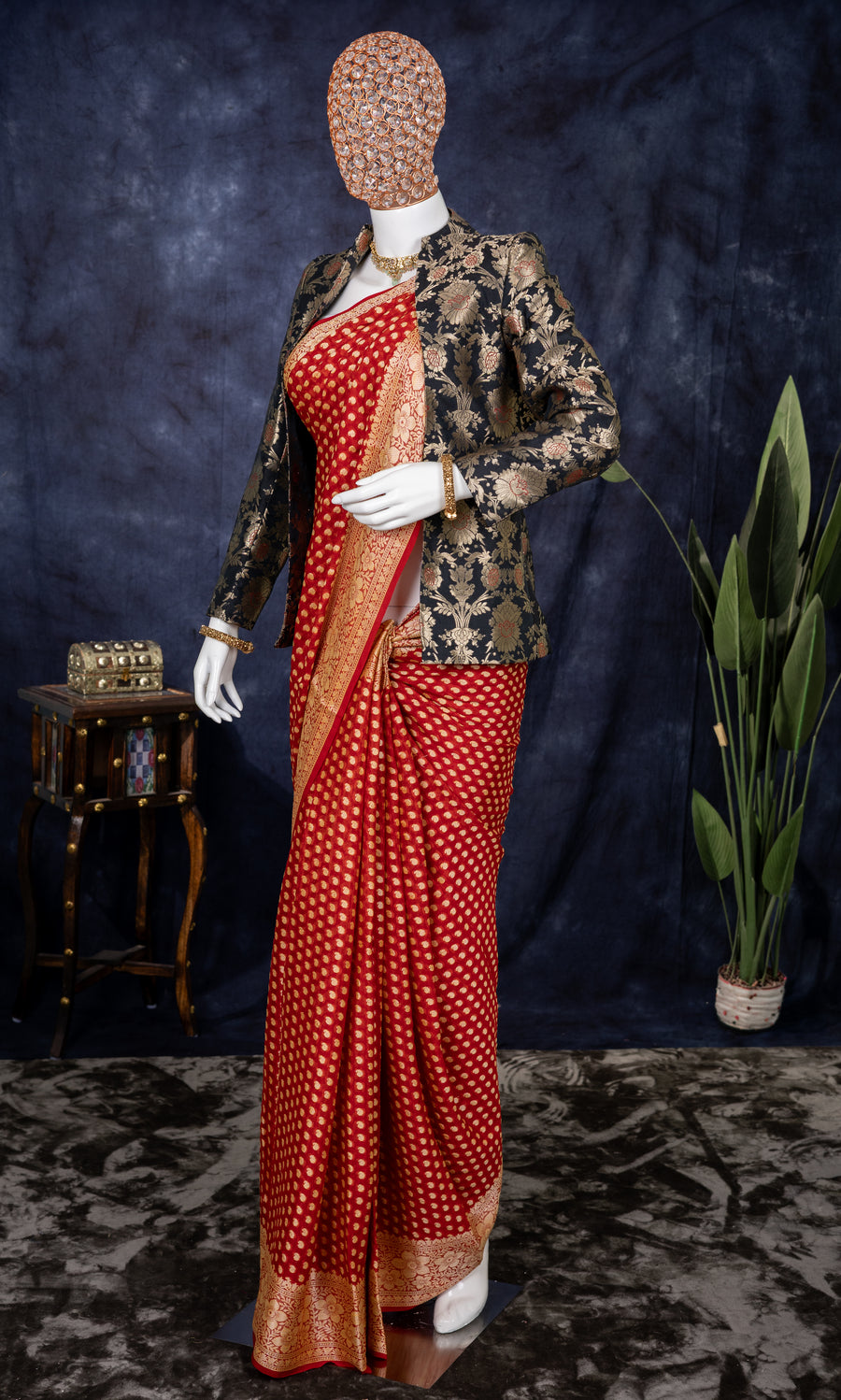 Ruby Heritage Banarasi Silk Saree – Indian wear front view